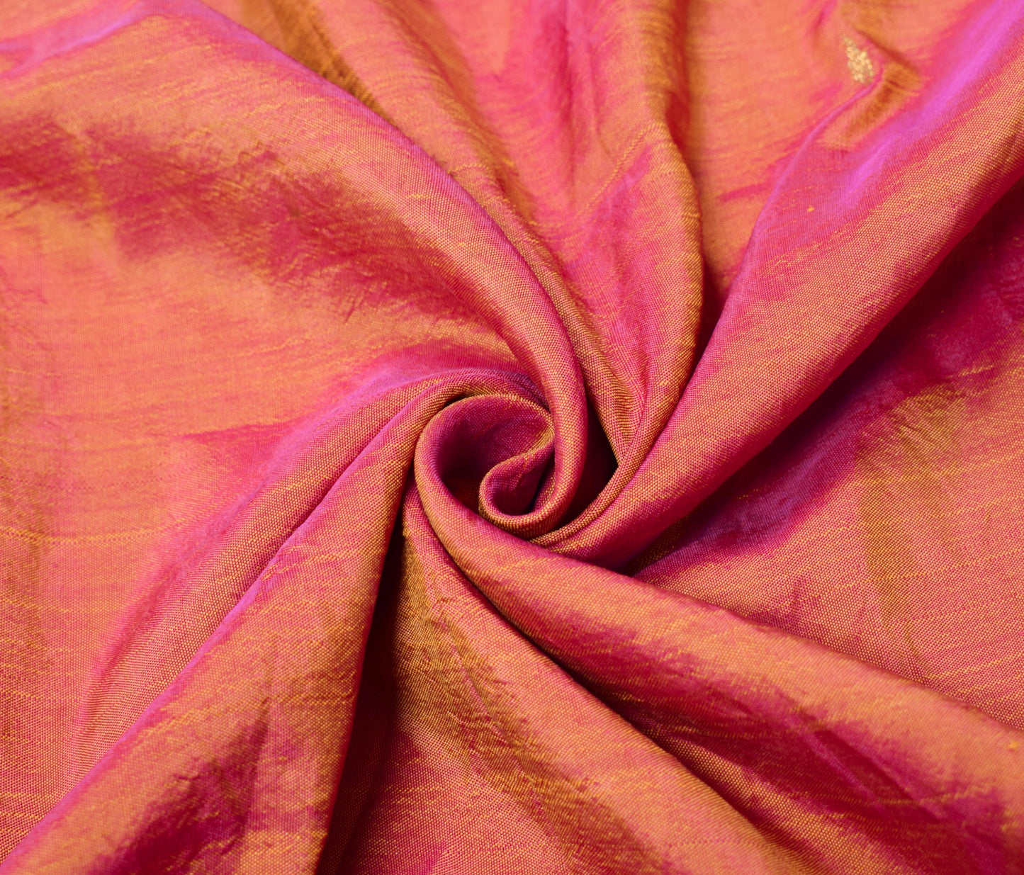 Sushila Vintage Pure Silk Sari Remnant Scrap Purple Yellow DualTone Craft Fabric