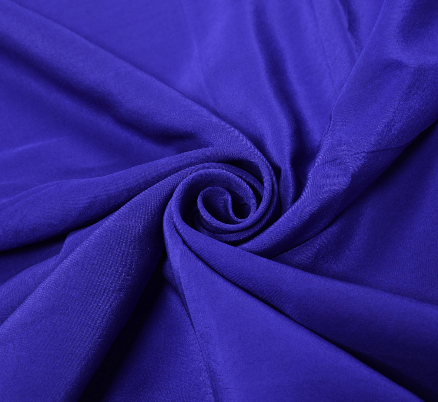 Sushila Vintage Blue Sari Remnant Scrap Pure Crepe Silk Soft Plain Craft Fabric