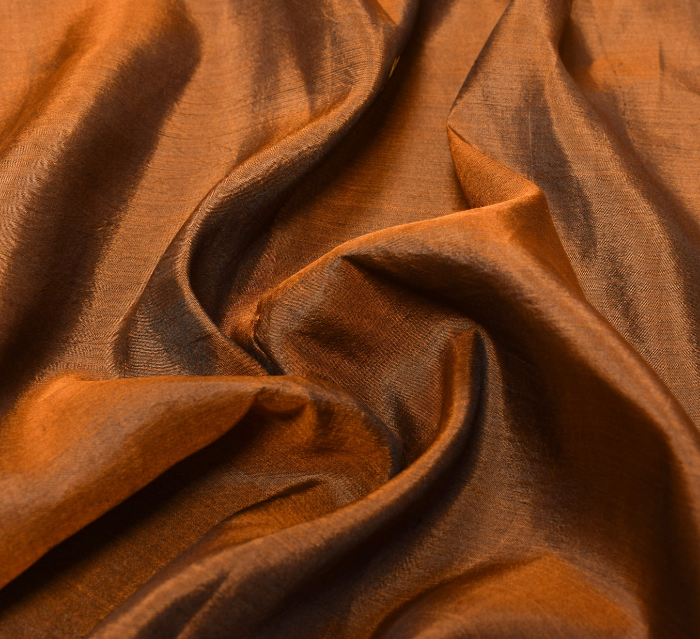 Sushila Vintage Orange Sari Remnant Scrap Woven Pure Silk Floral Craft Fabric
