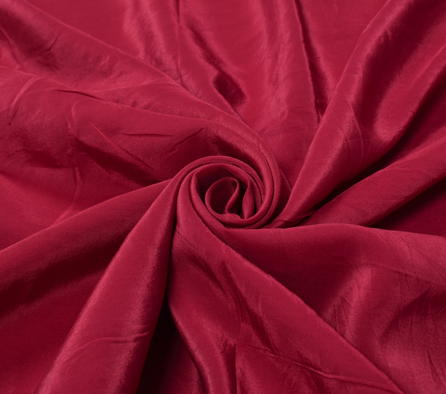 Sushila Vintage Maroon Sari Remnant Scrap Pure CrepeSilk Soft Plain Craft Fabric