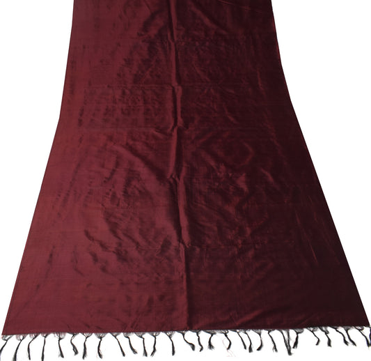 Sushila Vintage Maroon Sari Remnant Scrap Pure Silk Dual Toned Soft Craft Fabric