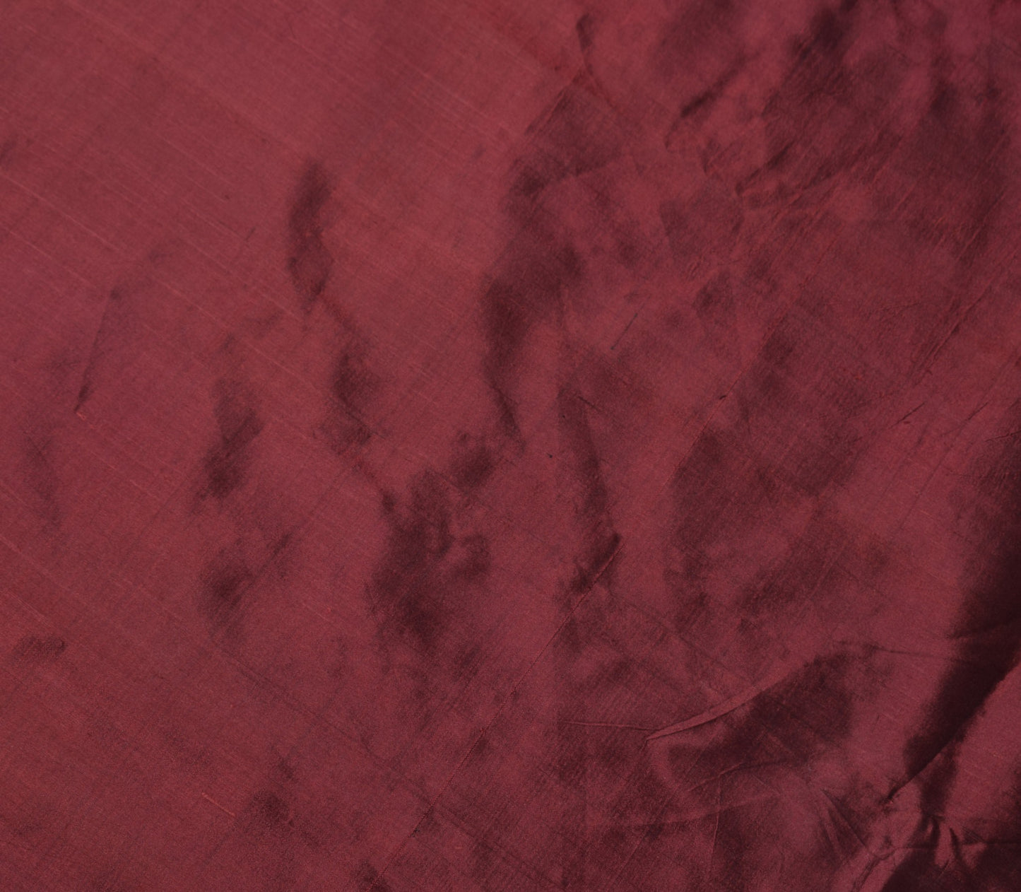 Sushila Vintage Maroon Sari Remnant Scrap Pure Silk Dual Toned Soft Craft Fabric