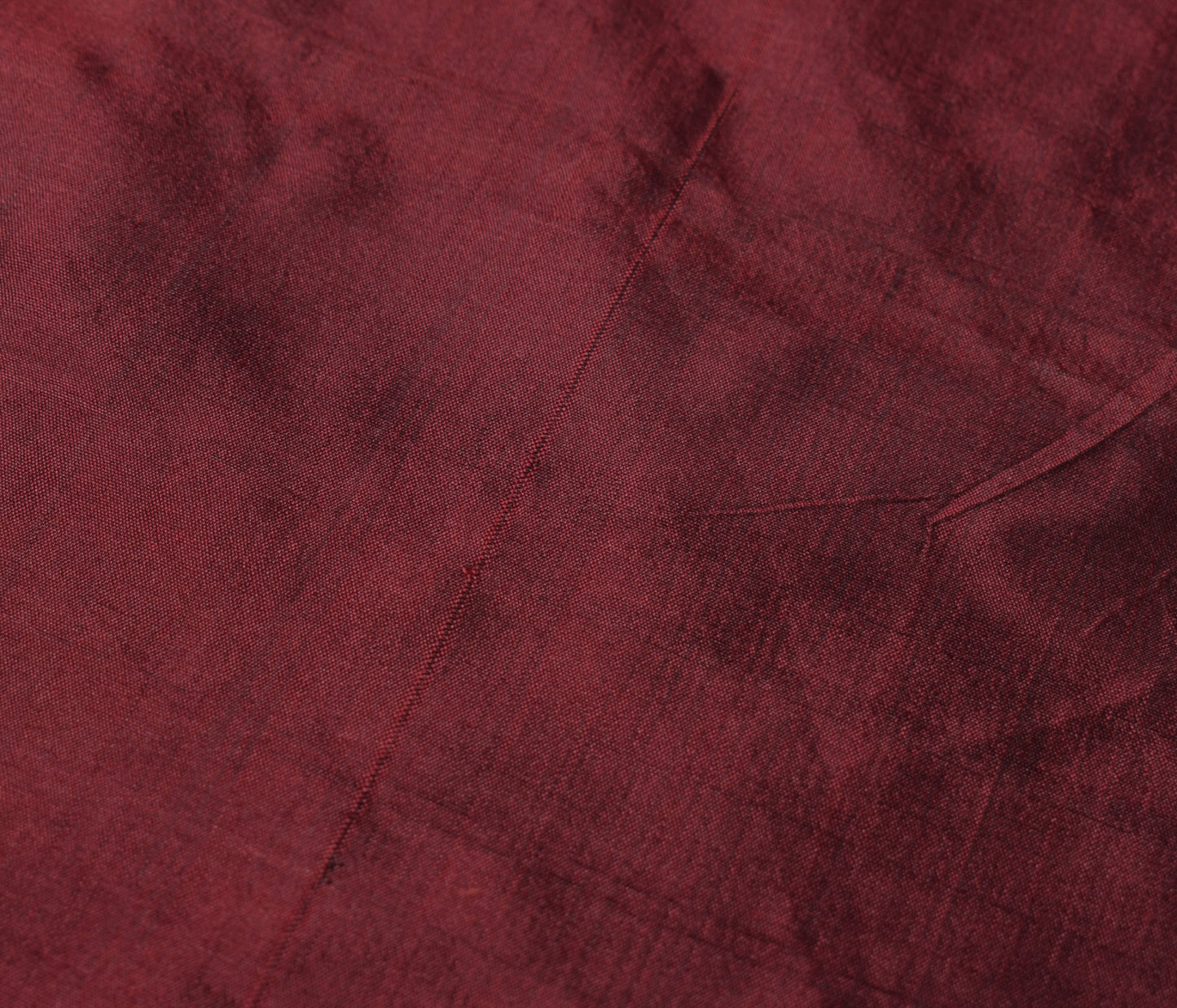 Sushila Vintage Maroon Sari Remnant Scrap Pure Silk Dual Toned Soft Craft Fabric