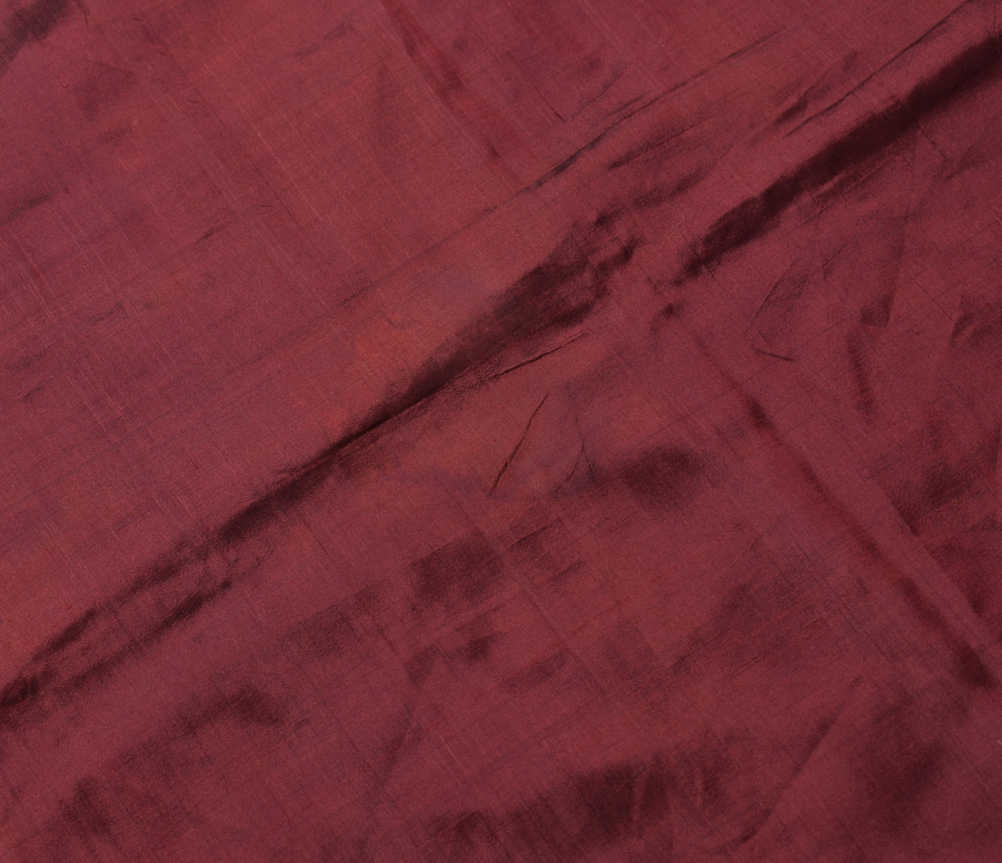 Sushila Vintage Maroon Sari Remnant Scrap Pure Silk Dual Toned Soft Craft Fabric