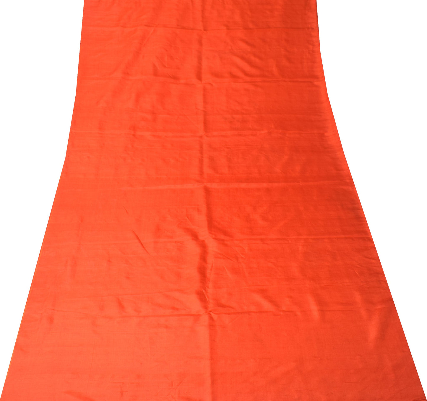 Sushila Vintage Sari Remnant Scrap Multi Purpose Pure Silk Orange Craft Fabric