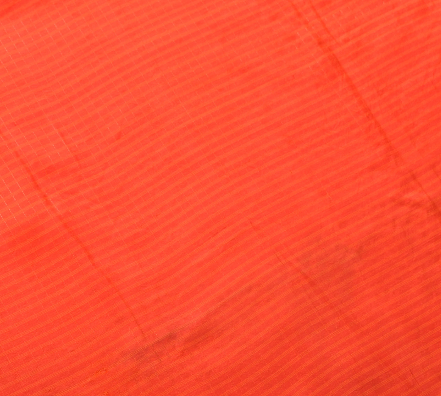 Sushila Vintage Pure Silk Sari Remnant Scrap Orange Hand woven Soft Craft Fabric
