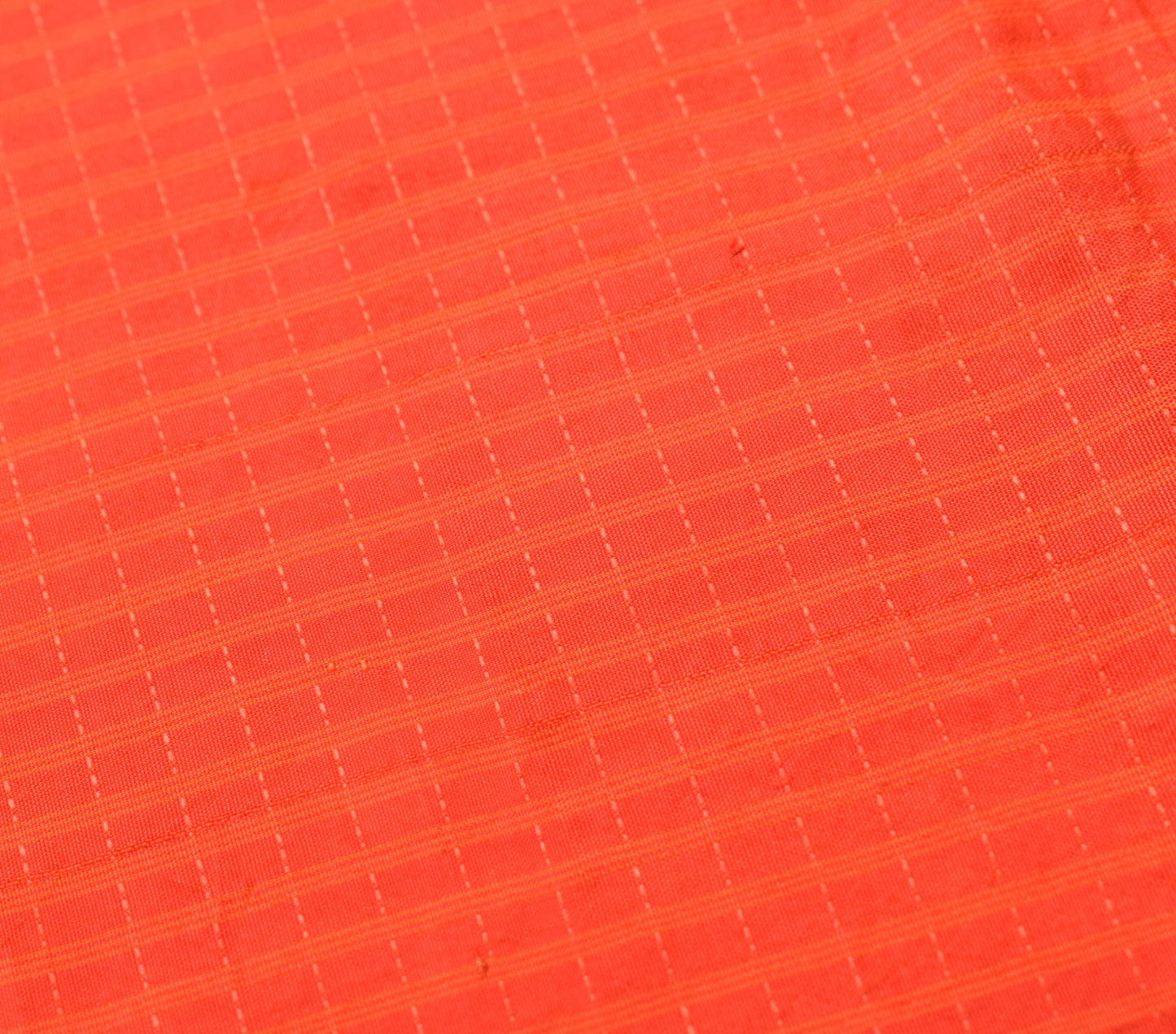 Sushila Vintage Pure Silk Sari Remnant Scrap Orange Hand woven Soft Craft Fabric