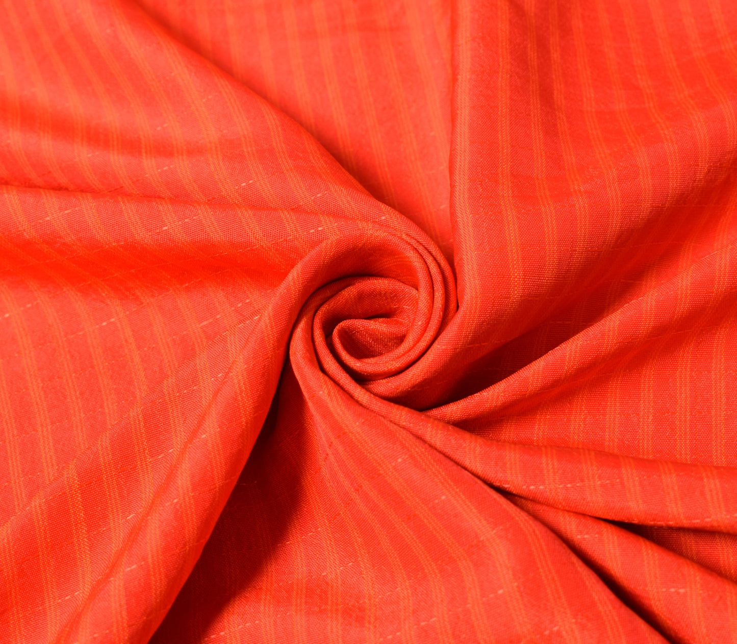 Sushila Vintage Pure Silk Sari Remnant Scrap Orange Hand woven Soft Craft Fabric