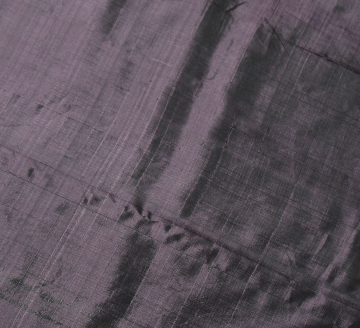 Sushila Vintage Dark Purple Sari Remnant Scrap Plain Pure Silk 5Yd Craft Fabric