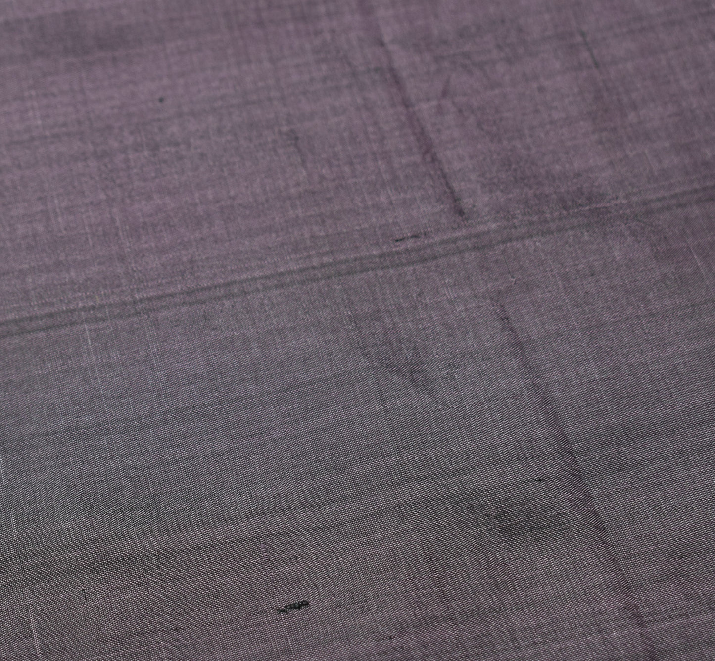 Sushila Vintage Dark Purple Sari Remnant Scrap Plain Pure Silk 5Yd Craft Fabric