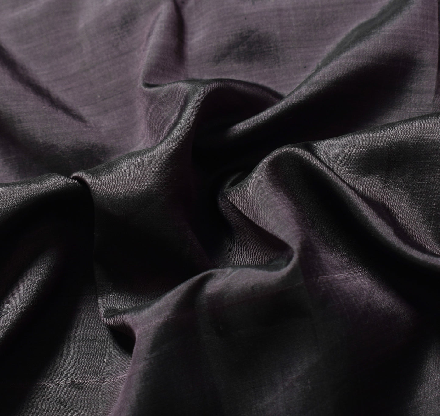 Sushila Vintage Dark Purple Sari Remnant Scrap Plain Pure Silk 5Yd Craft Fabric
