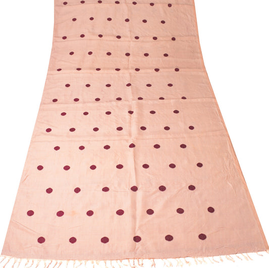 Sushila Vintage Pink Sari Remnant Scrap Hand Woven Phulkari Silk Craft Fabric