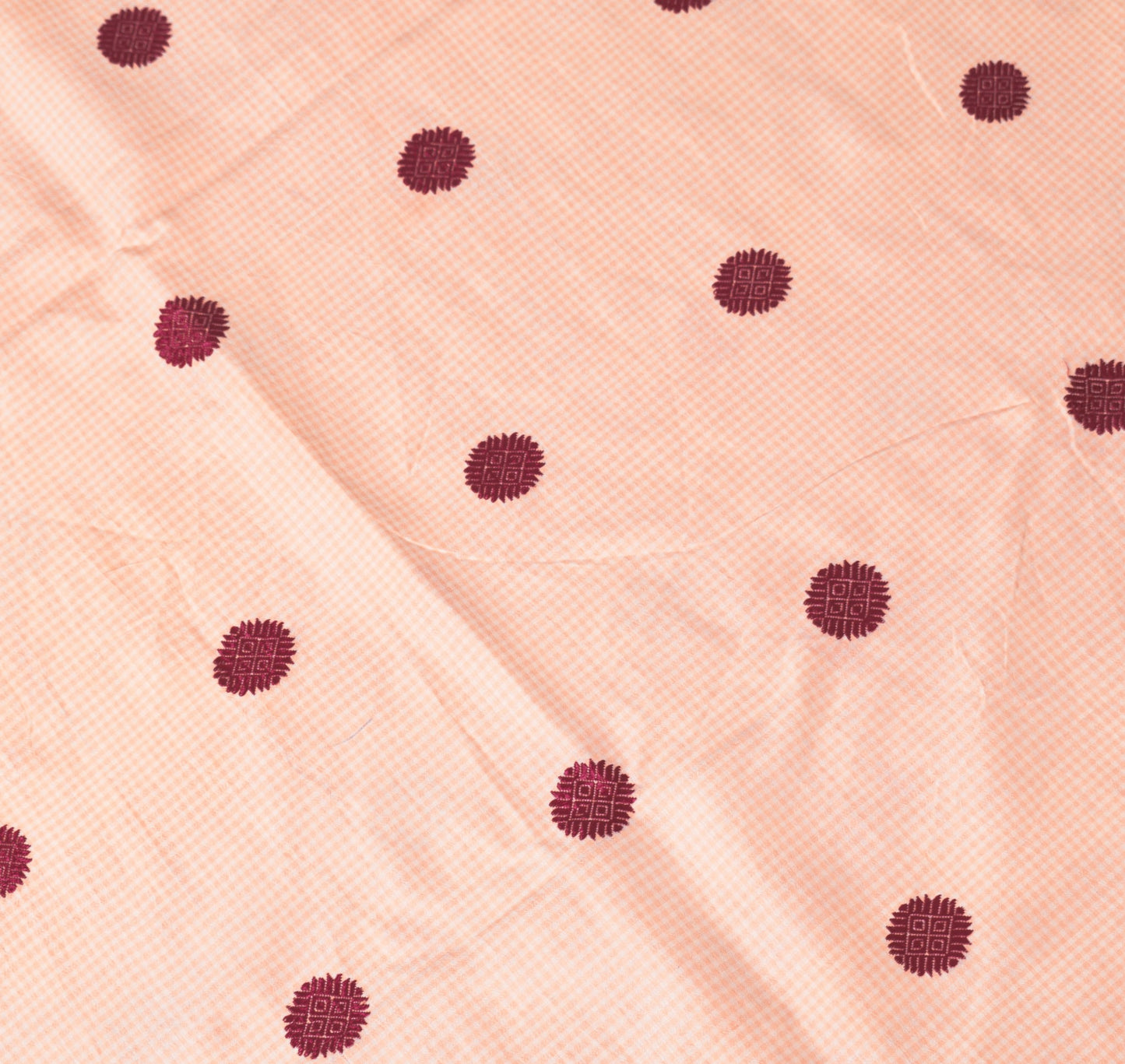 Sushila Vintage Pink Sari Remnant Scrap Hand Woven Phulkari Silk Craft Fabric