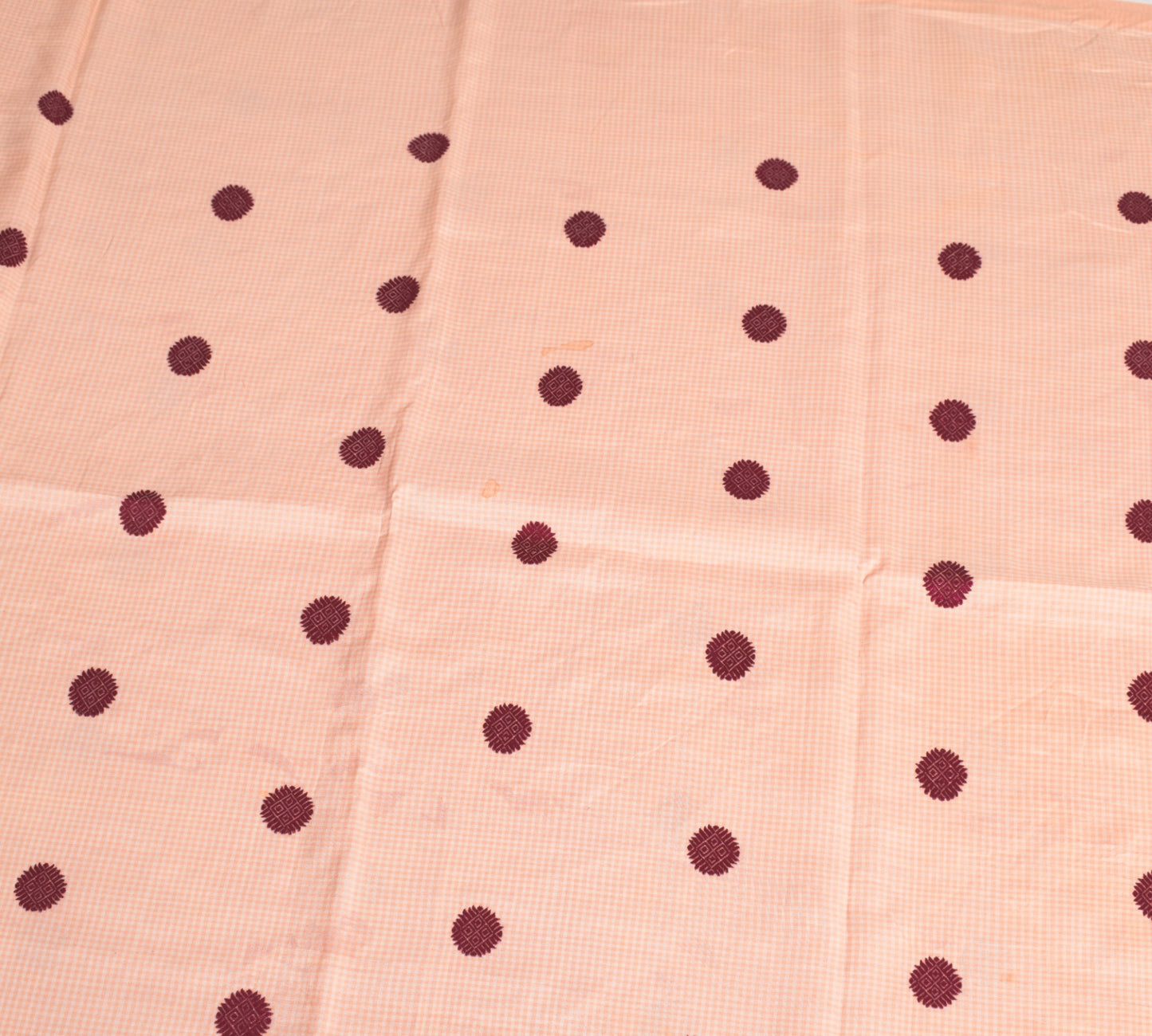Sushila Vintage Pink Sari Remnant Scrap Hand Woven Phulkari Silk Craft Fabric
