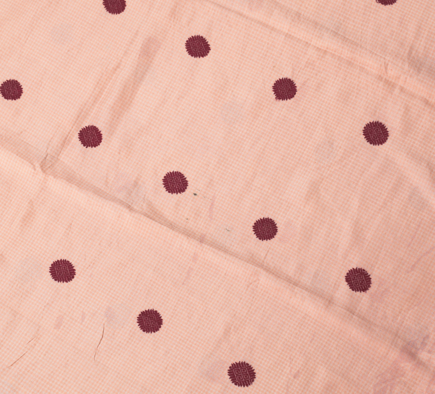 Sushila Vintage Pink Sari Remnant Scrap Hand Woven Phulkari Silk Craft Fabric
