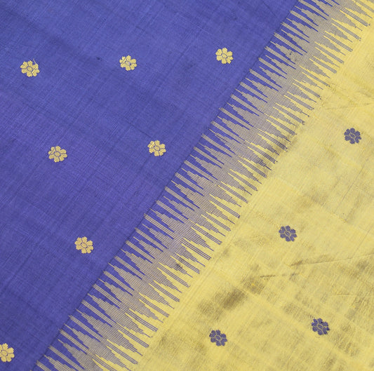 Sushila Vintage Hand Woven Sari Remnant Scrap PureSilk Green Floral Craft Fabric