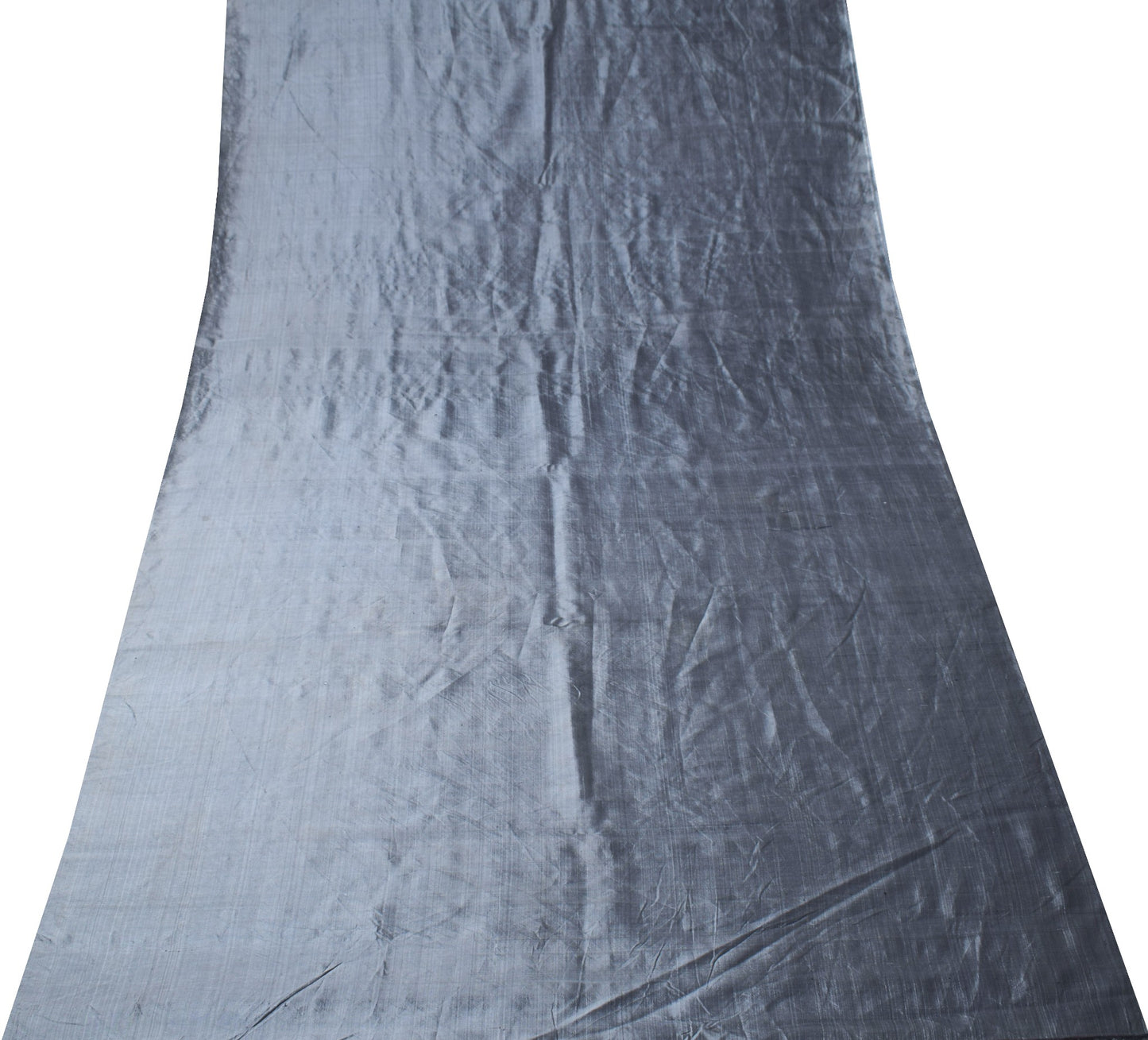 Sushila Vintage Gray Sari Remnant Scrap Dual Tone Pure Silk Soft Craft Fabric