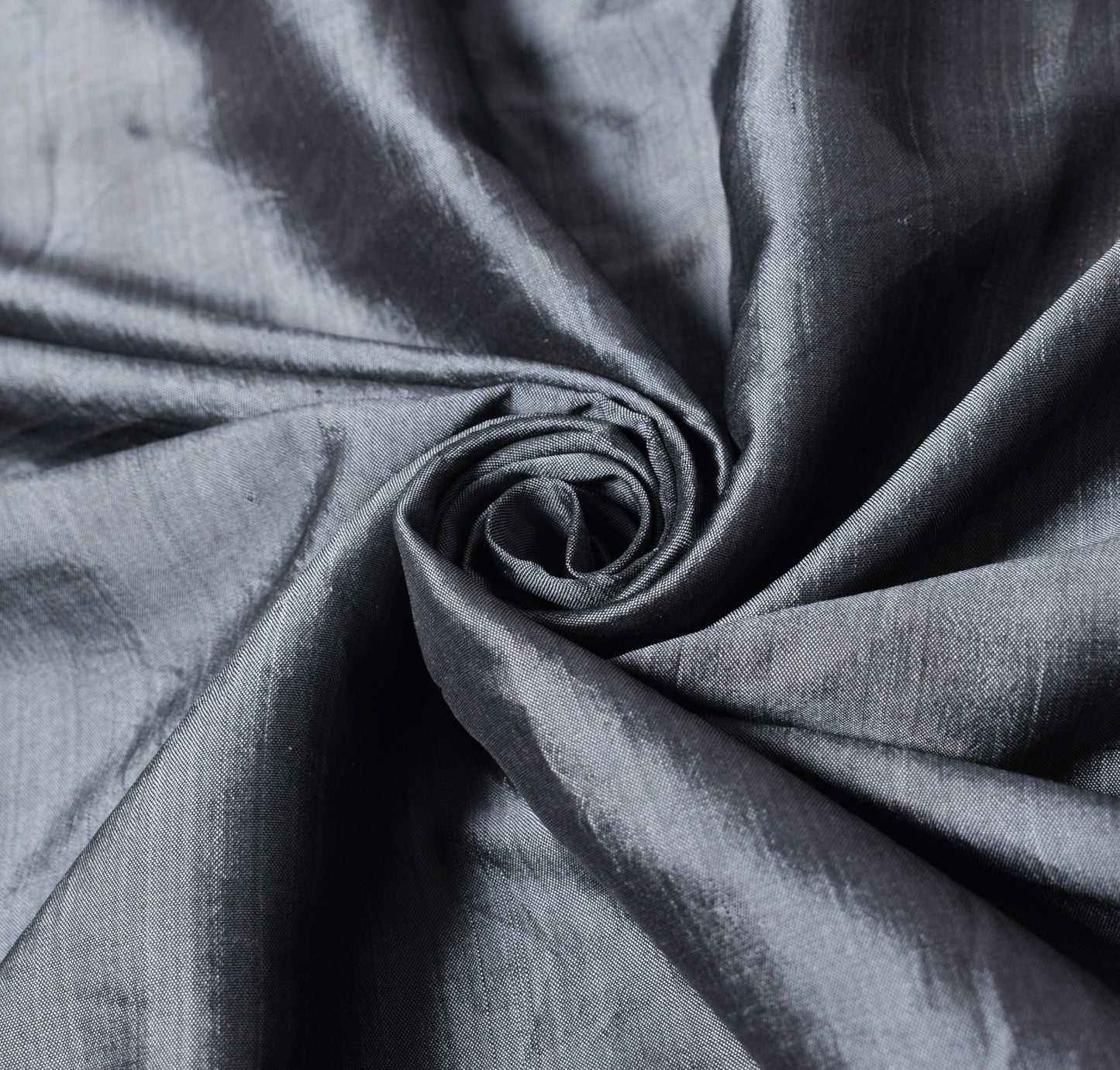 Sushila Vintage Gray Sari Remnant Scrap Dual Tone Pure Silk Soft Craft Fabric