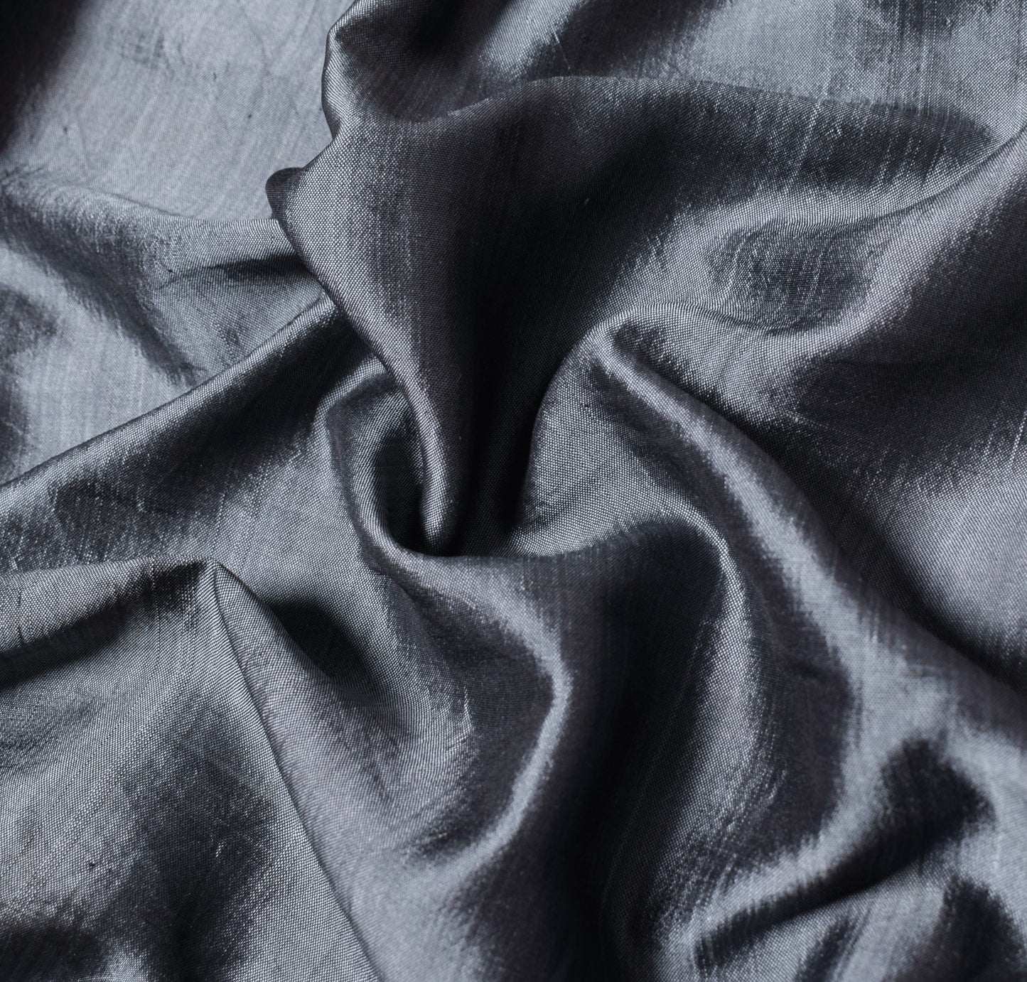 Sushila Vintage Gray Sari Remnant Scrap Dual Tone Pure Silk Soft Craft Fabric