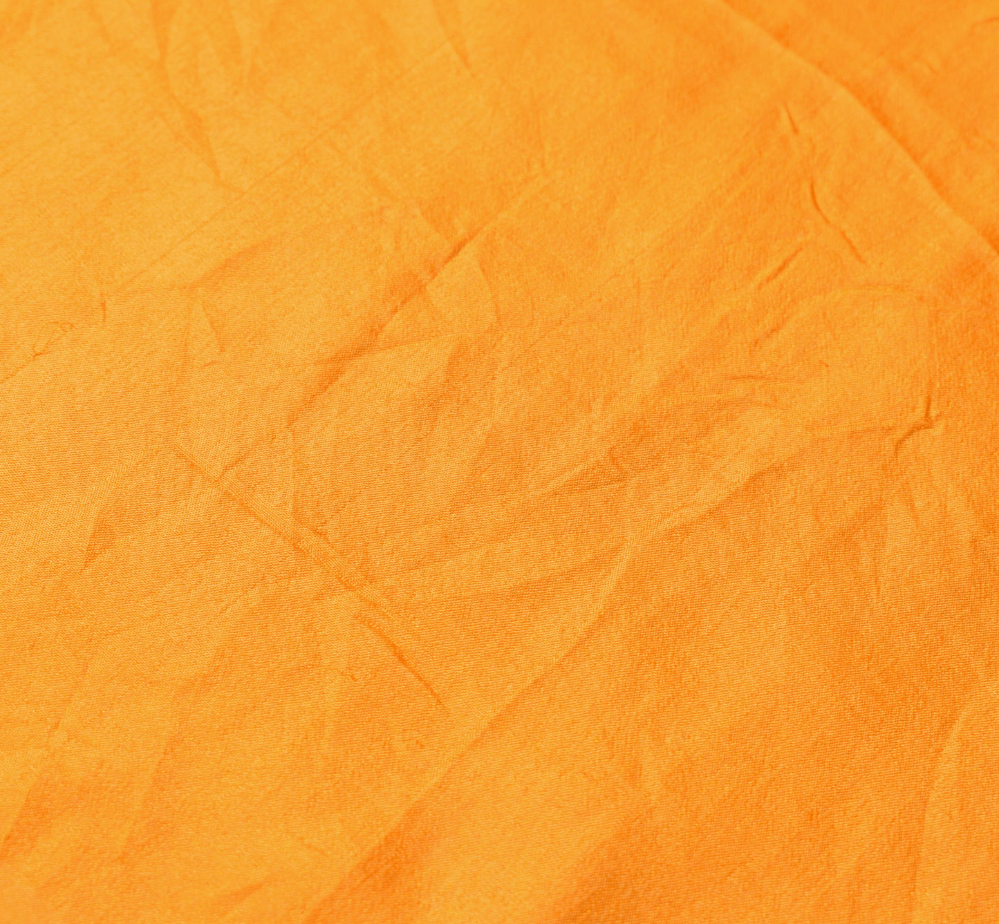 Sushila Vintage Orange Sari Remnant Scrap Multi Purpose Pure Silk Craft Fabric