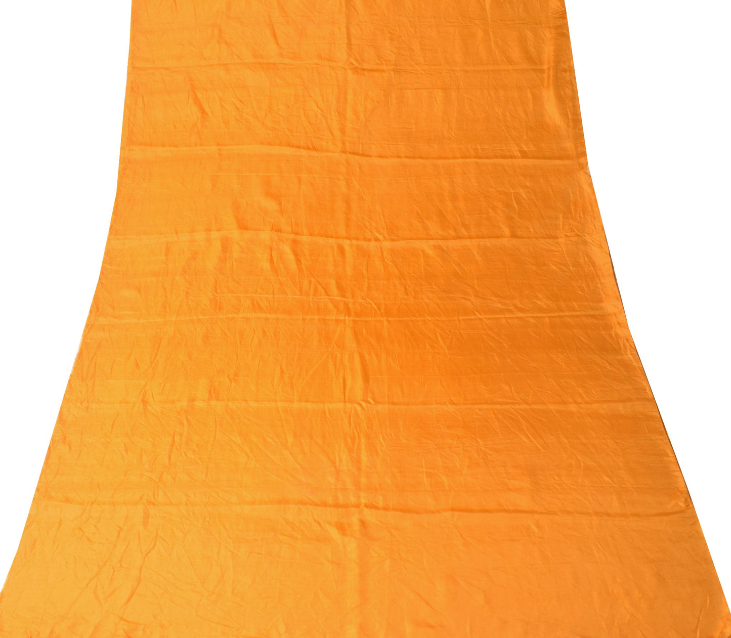 Sushila Vintage Orange Sari Remnant Scrap Multi Purpose Pure Silk Craft Fabric