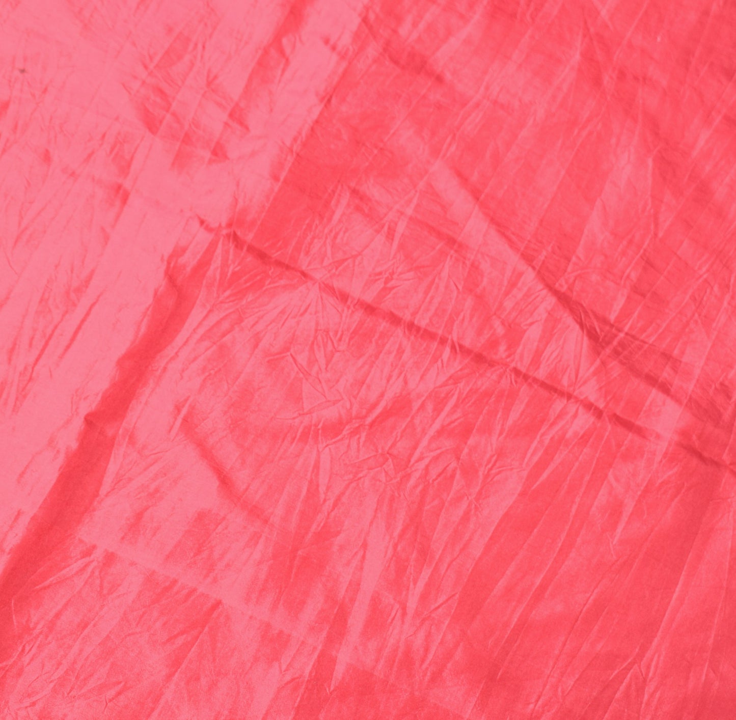 Sushila Vintage Pinkish Red Sari Remnant Scrap Pure Silk Plain Soft Craft Fabric