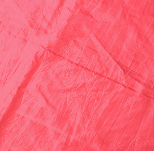 Sushila Vintage Pinkish Red Sari Remnant Scrap Pure Silk Plain Soft Craft Fabric