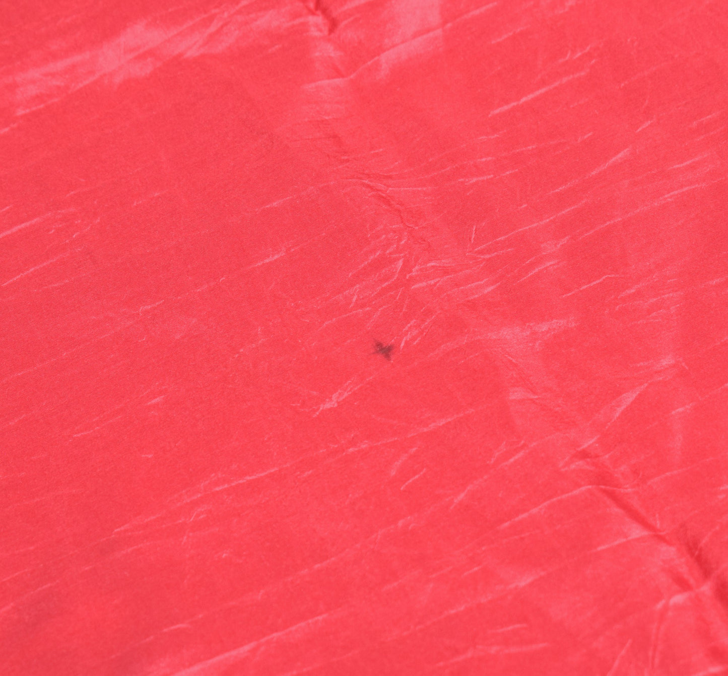 Sushila Vintage Pinkish Red Sari Remnant Scrap Pure Silk Plain Soft Craft Fabric