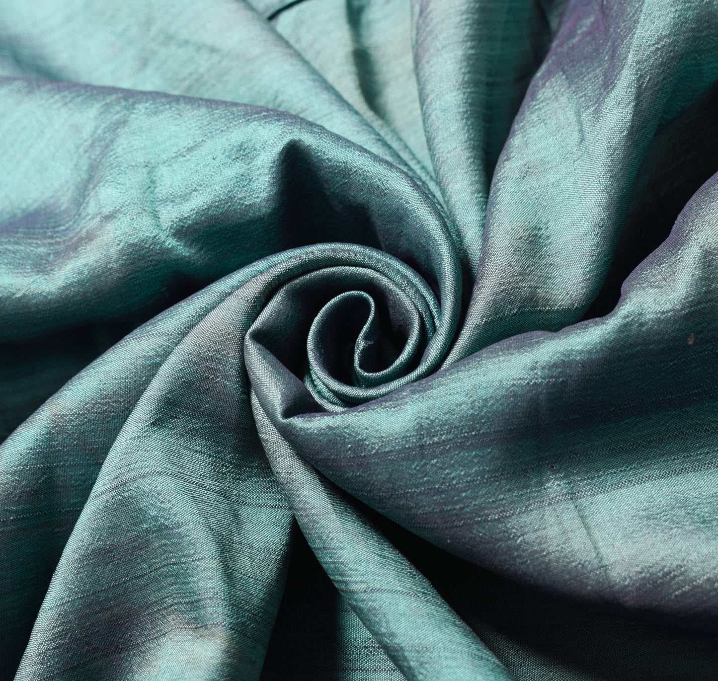 Sushila Vintage Teal Green Sari Remnant Scrap Hand Woven Pure Silk Craft Fabric