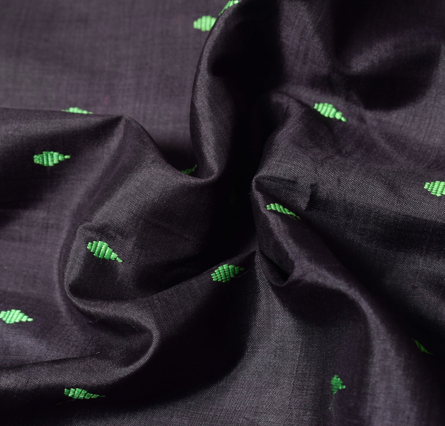 Sushila Vintage Dark Purple Sari Remnant Scrap Pure Silk Hand Woven Craft Fabric
