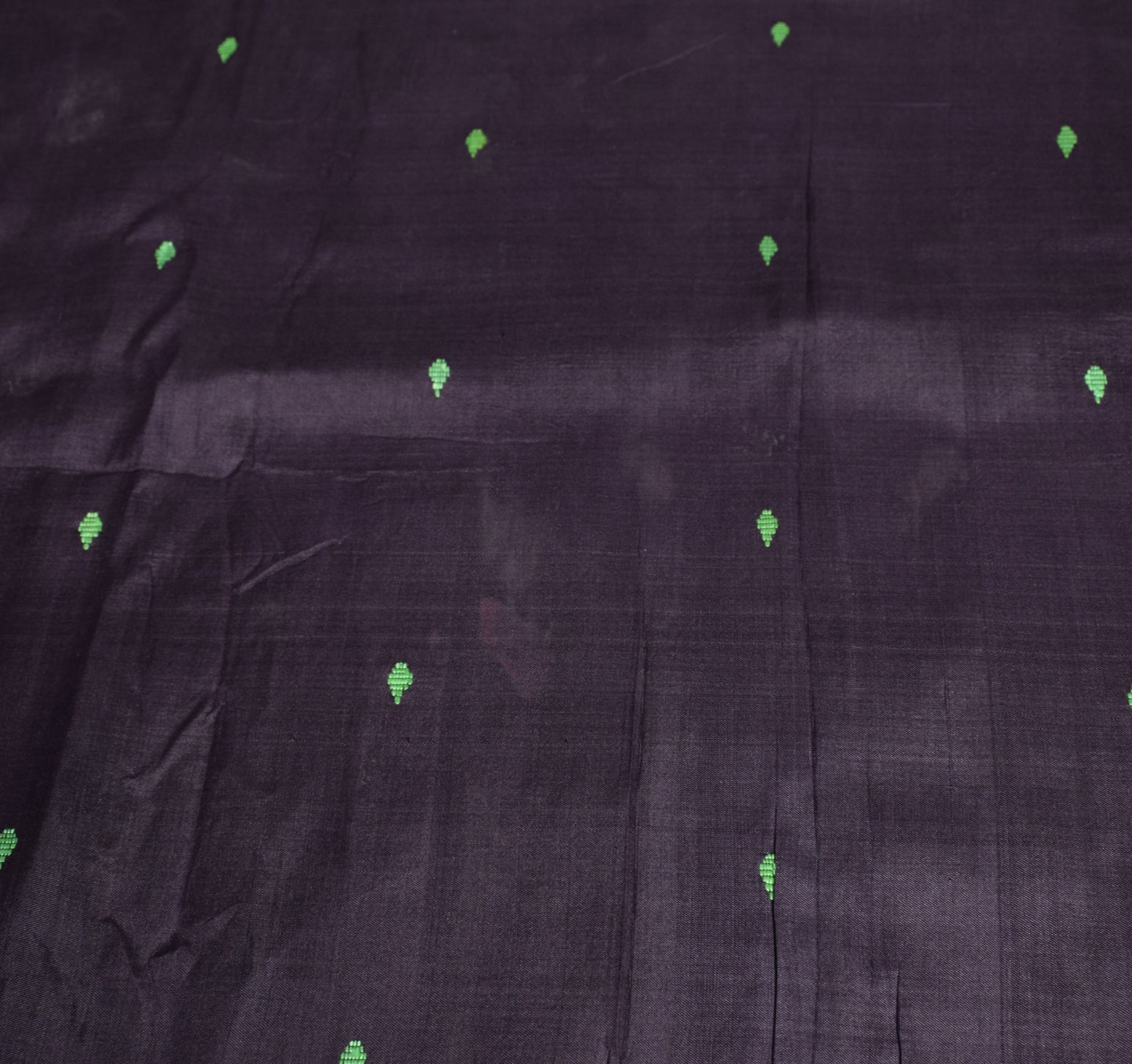 Sushila Vintage Dark Purple Sari Remnant Scrap Pure Silk Hand Woven Craft Fabric