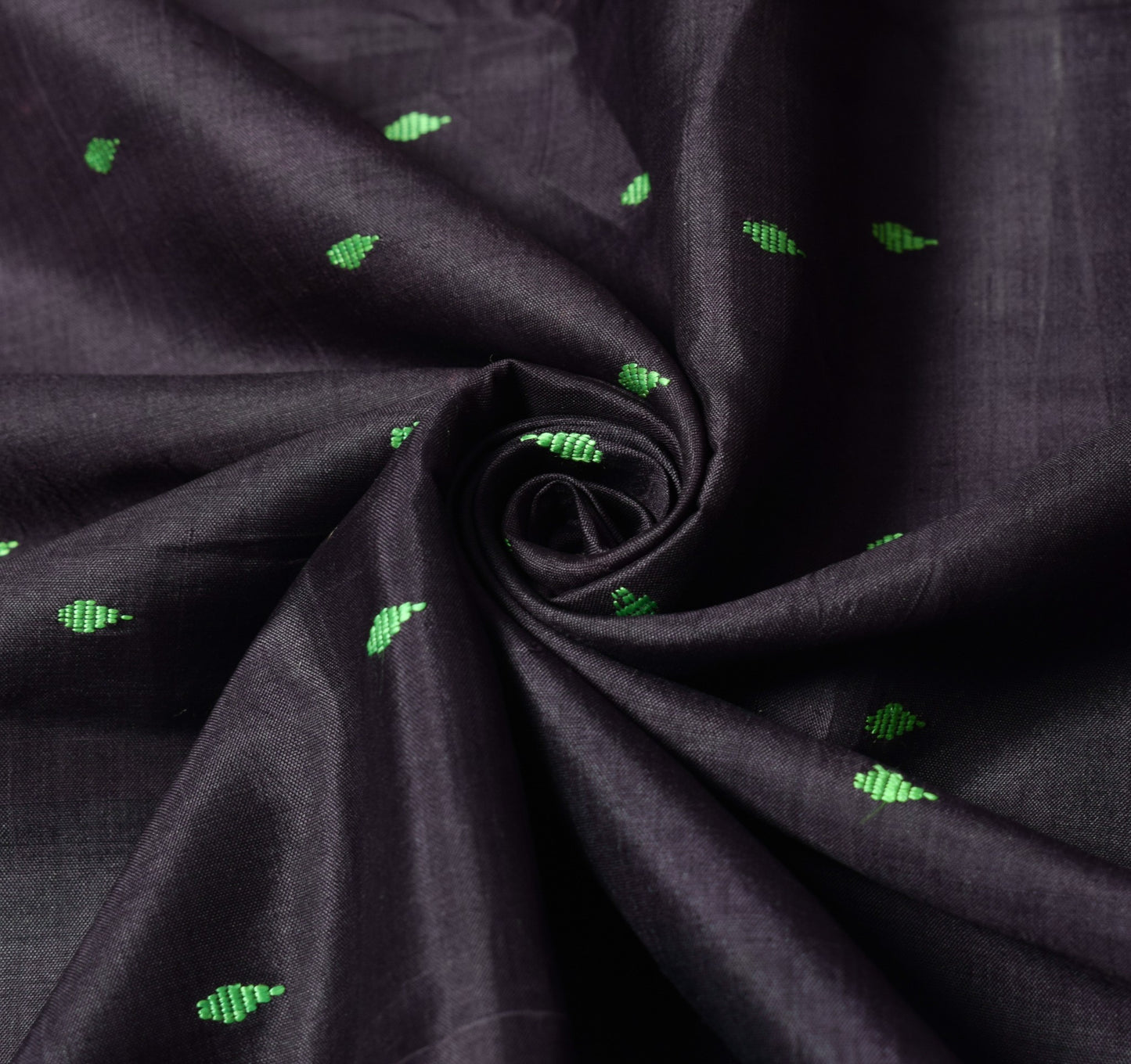 Sushila Vintage Dark Purple Sari Remnant Scrap Pure Silk Hand Woven Craft Fabric