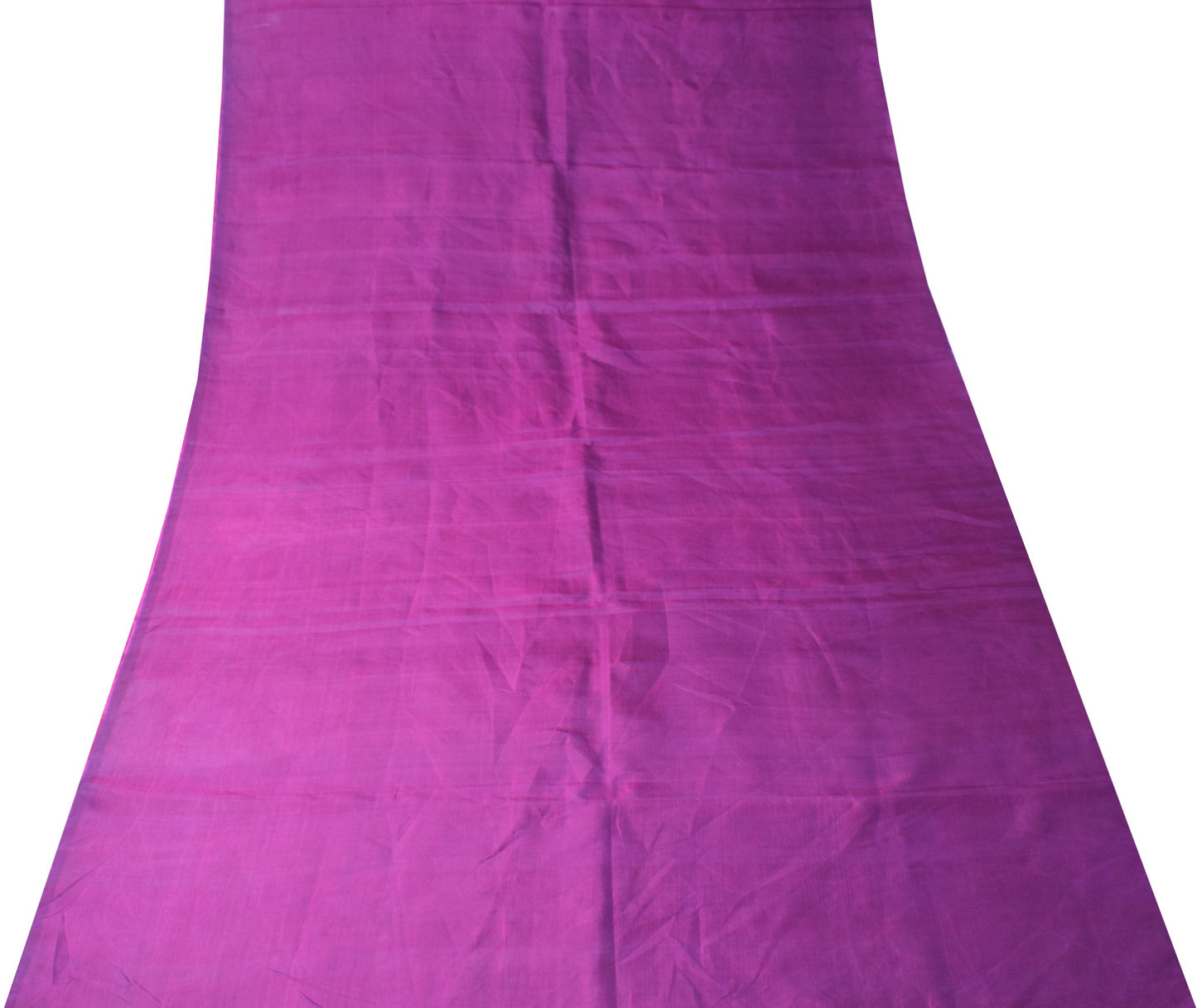 Sushila Vintage Magenta Sari Remnant Scrap Dual Tone Pure Silk 5YD Craft Fabric