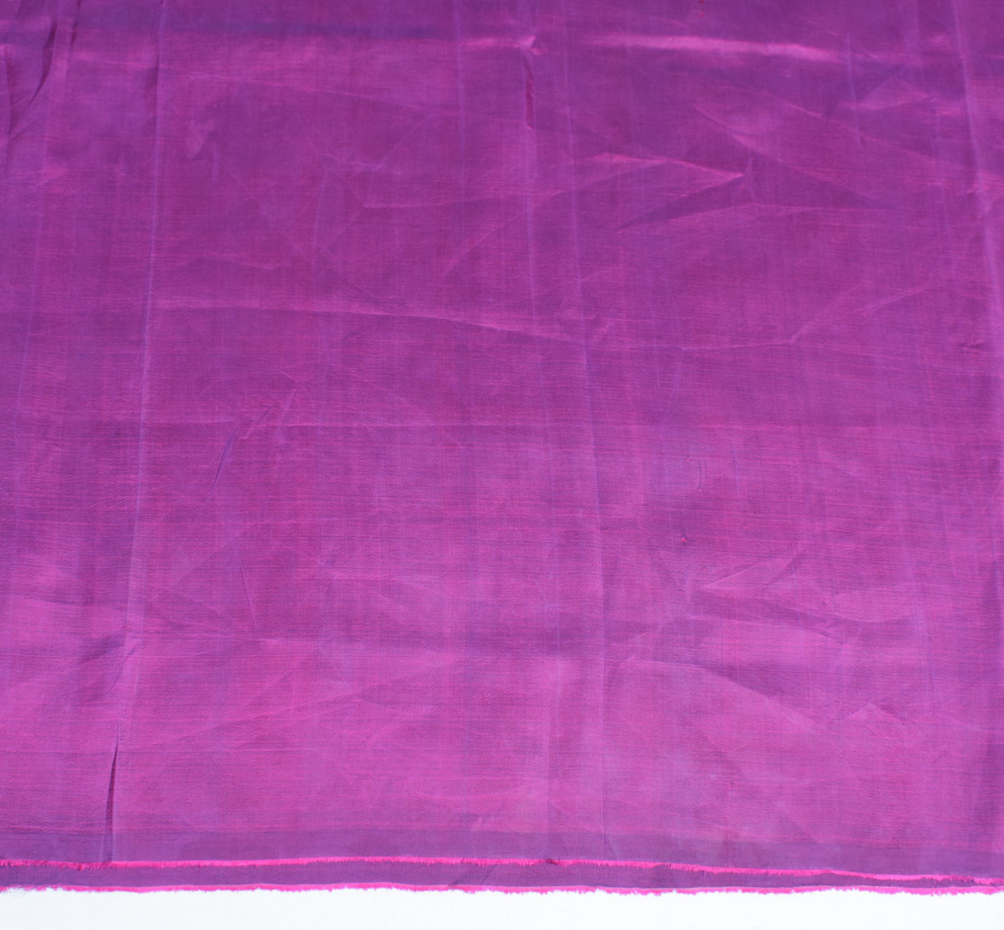 Sushila Vintage Magenta Sari Remnant Scrap Dual Tone Pure Silk 5YD Craft Fabric