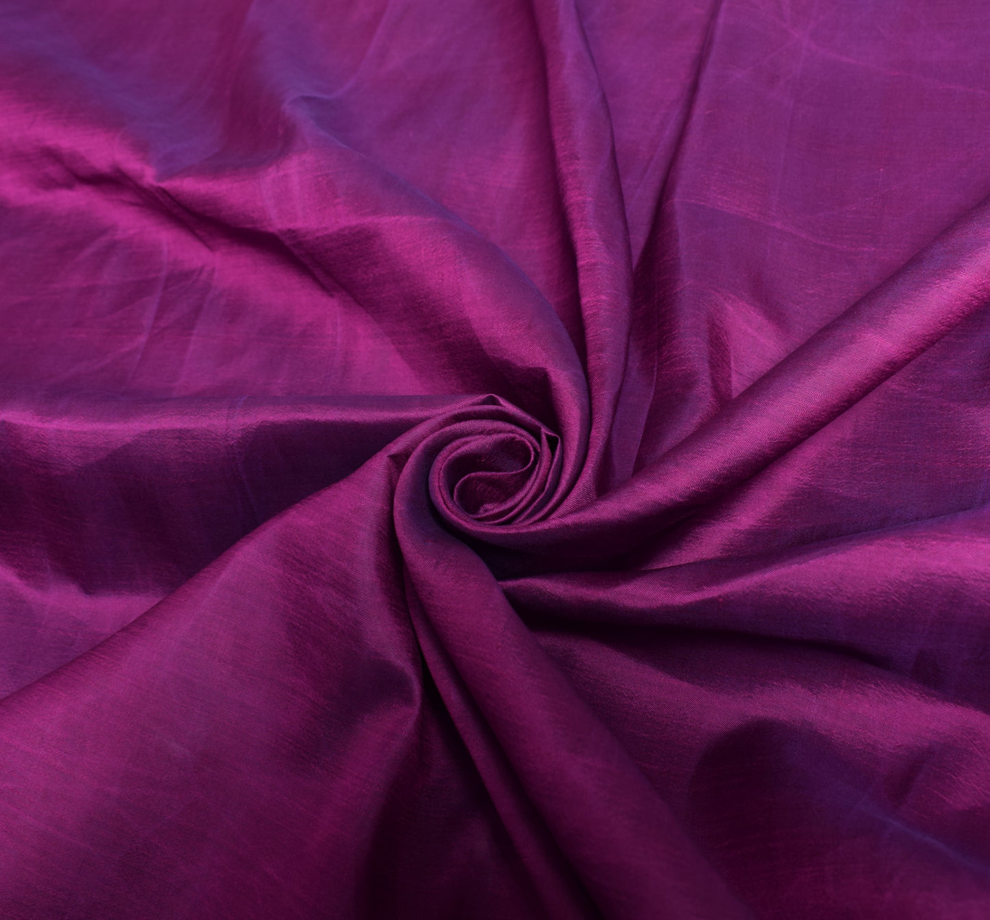 Sushila Vintage Magenta Sari Remnant Scrap Dual Tone Pure Silk 5YD Craft Fabric