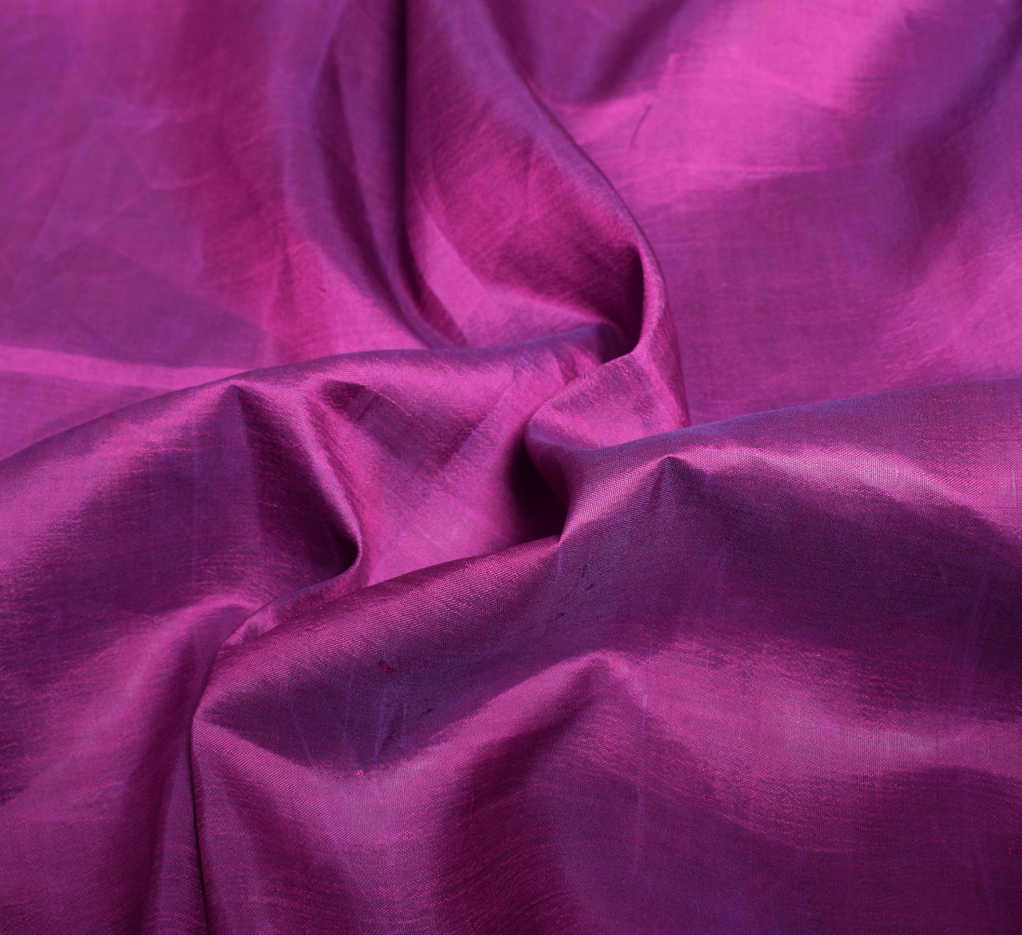 Sushila Vintage Magenta Sari Remnant Scrap Dual Tone Pure Silk 5YD Craft Fabric