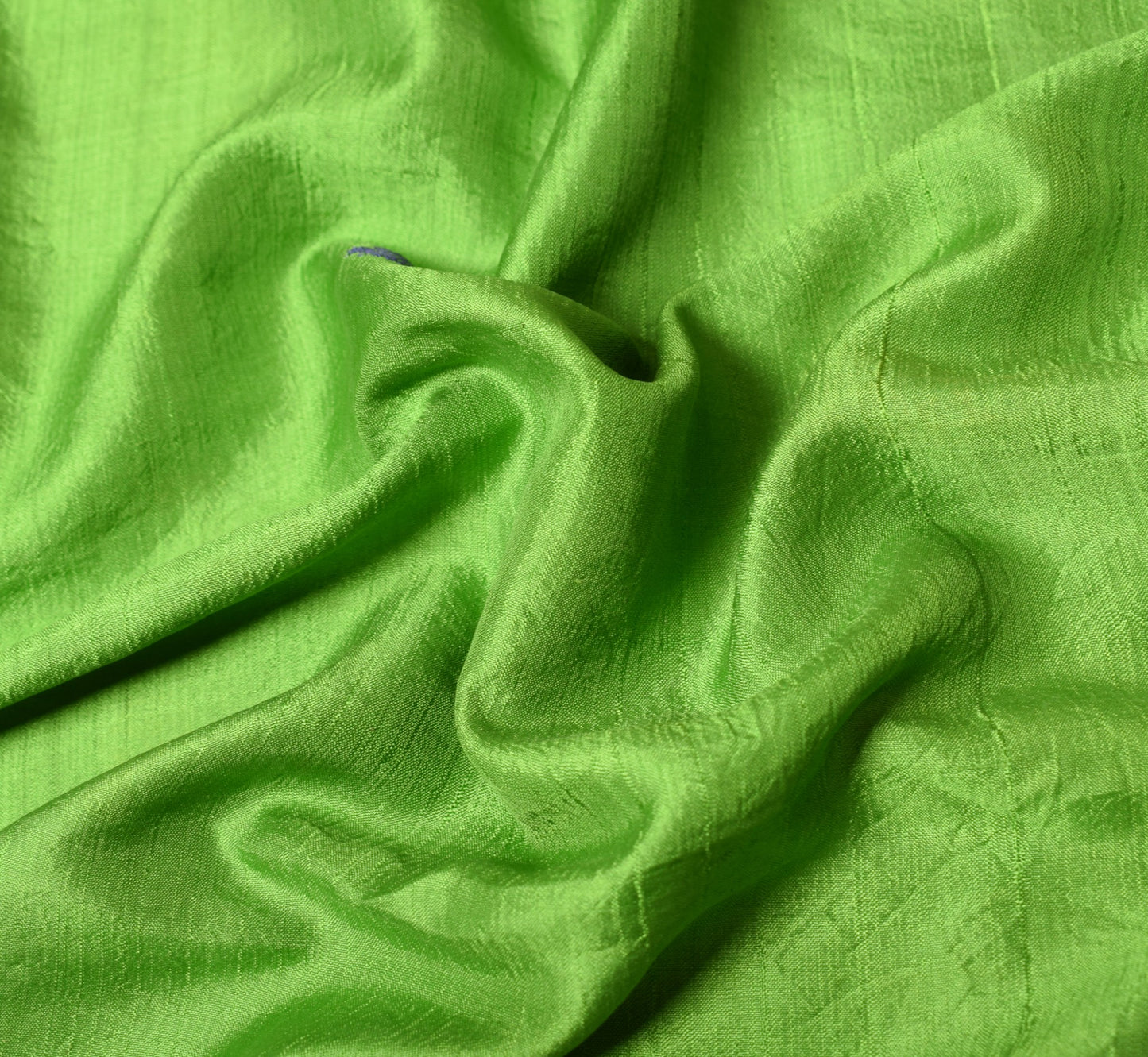 Sushila Vintage Floral Woven Sari Remnant Scrap Green Pure Silk 4YD Craft Fabric