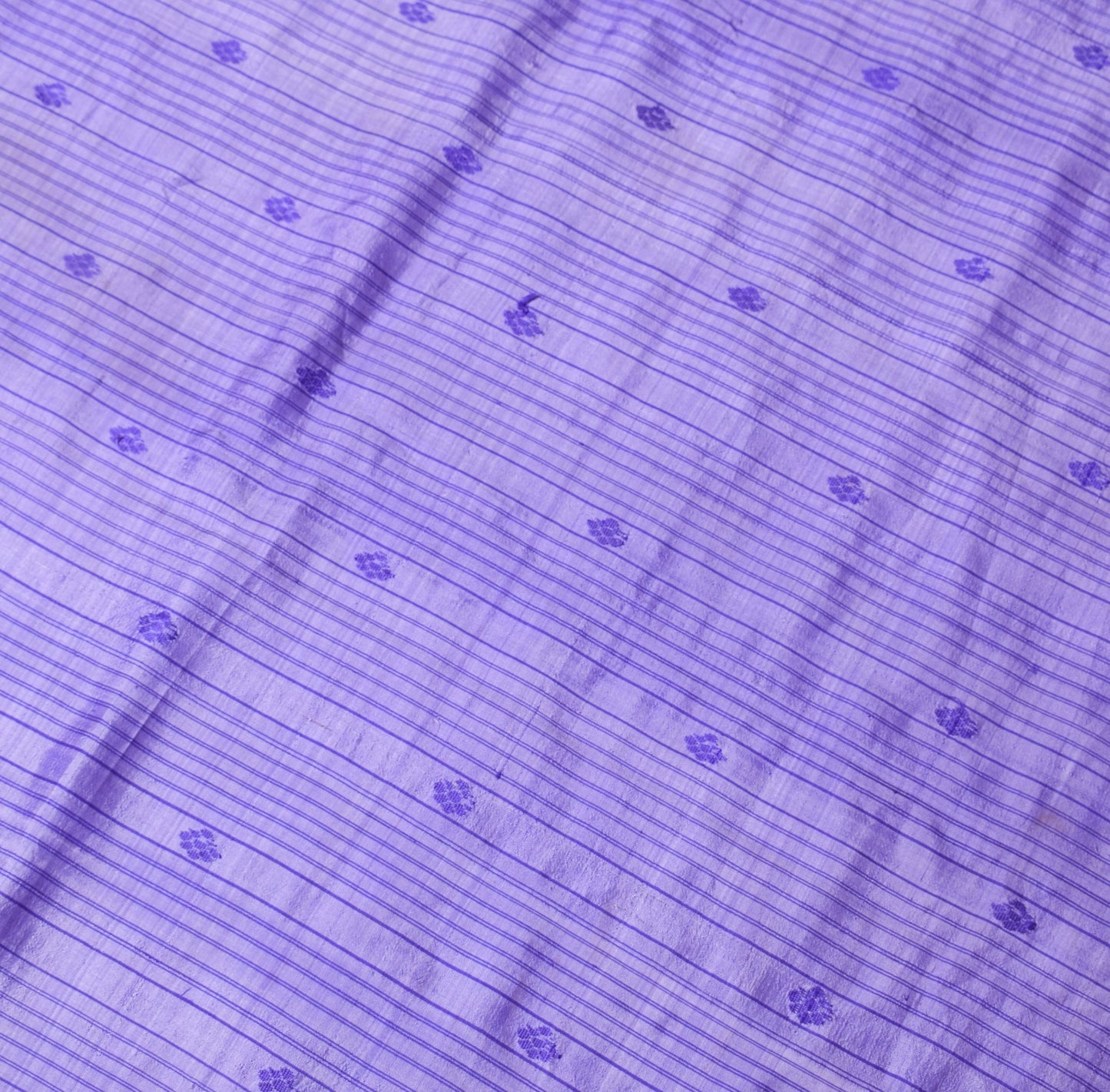 Sushila Vintage Purple Sari Remnant Scrap Hand Woven Soft Pure Silk Craft Fabric