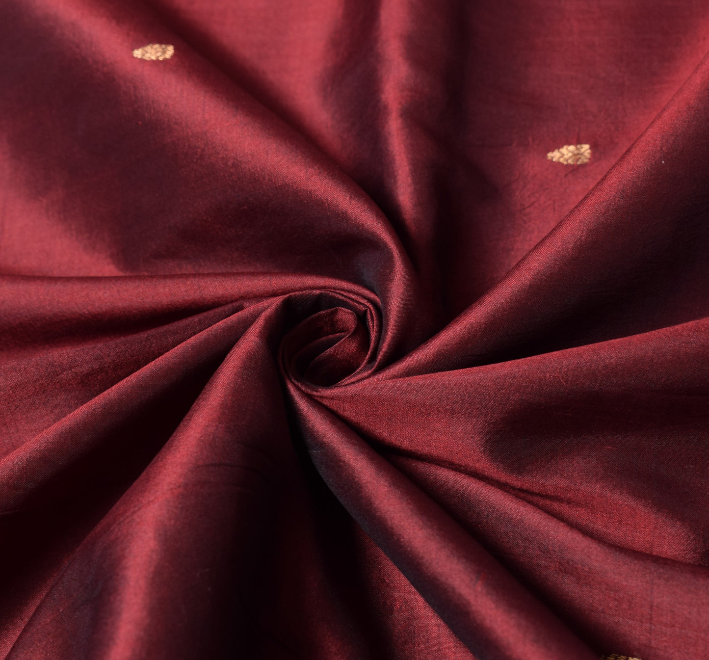 Sushila Vintage Maroon Sari Remnant Scrap Brocade Pure South Silk Craft Fabric
