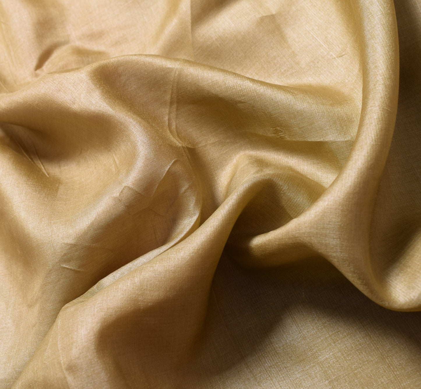 Sushila Vintage Pure Tussar Silk Sari Remnant Scrap Embroidered Craft Fabric