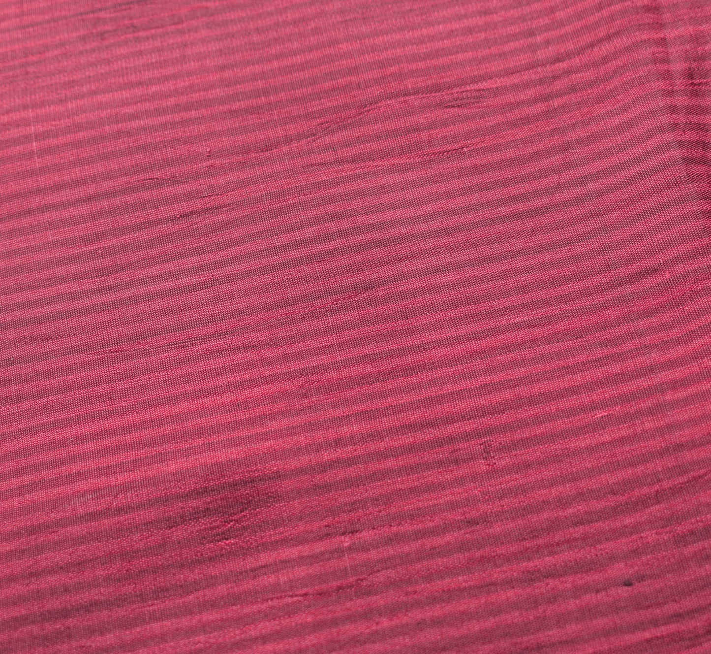 Sushila Vintage Maroon Sari Remnant Scrap Stripes woven Pure Silk Craft Fabric