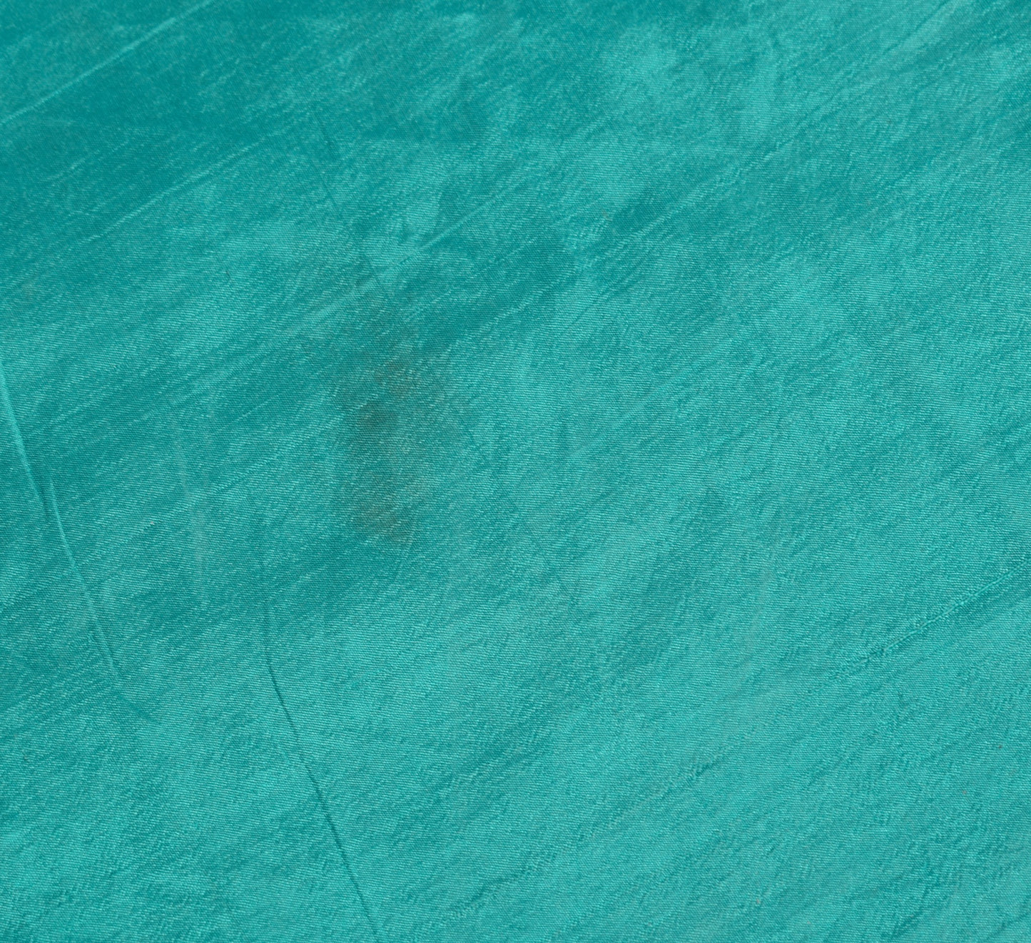 Sushila Vintage Teal Blue Sari Remnant Scrap MultiPurpose Pure Silk Craft Fabric