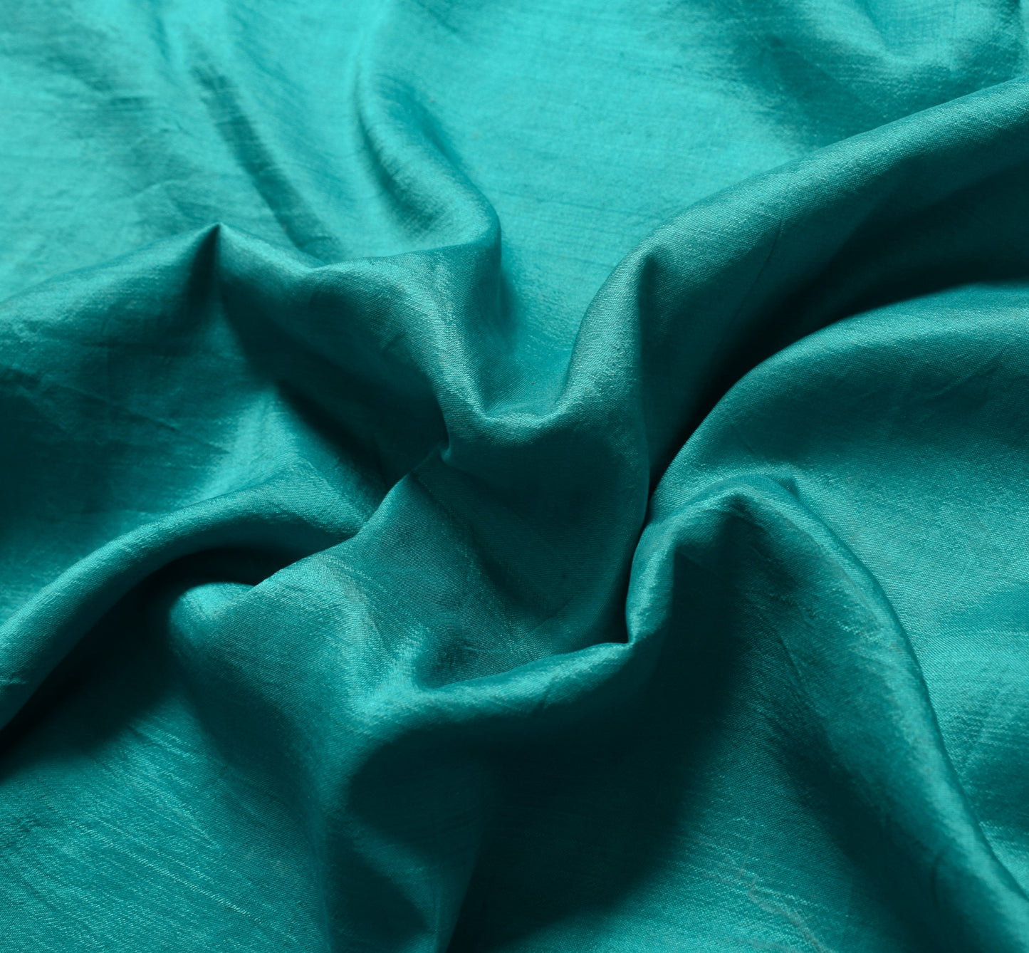 Sushila Vintage Teal Blue Sari Remnant Scrap MultiPurpose Pure Silk Craft Fabric