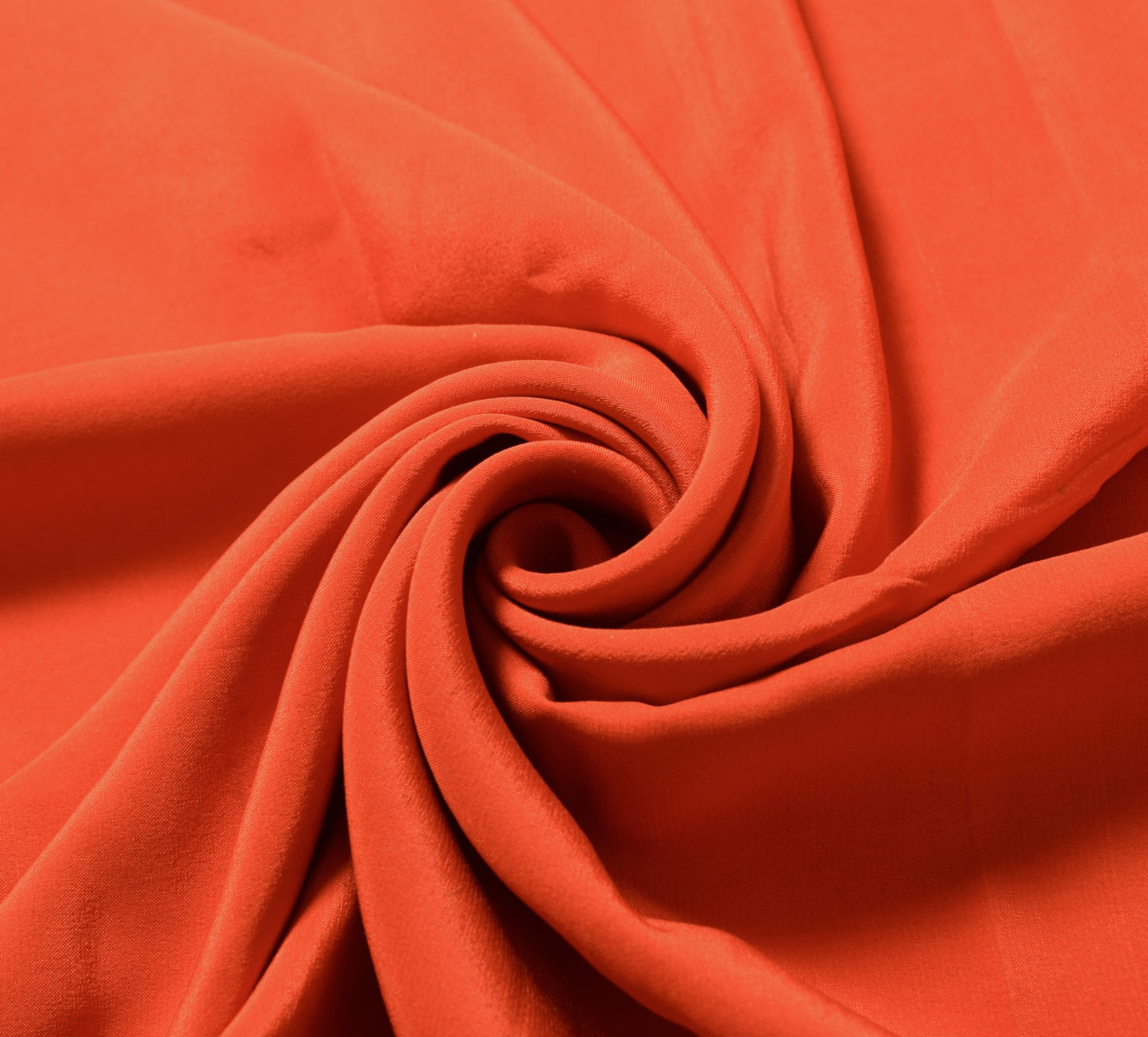 Sushila Vintage Orange Sari Remnant Scrap Pure CrepeSilk Plain Soft Craft Fabric