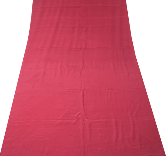 Sushila Vintage Pure Crepe Silk Sari Remnant Scrap Maroon 4 Yard Craft Fabric