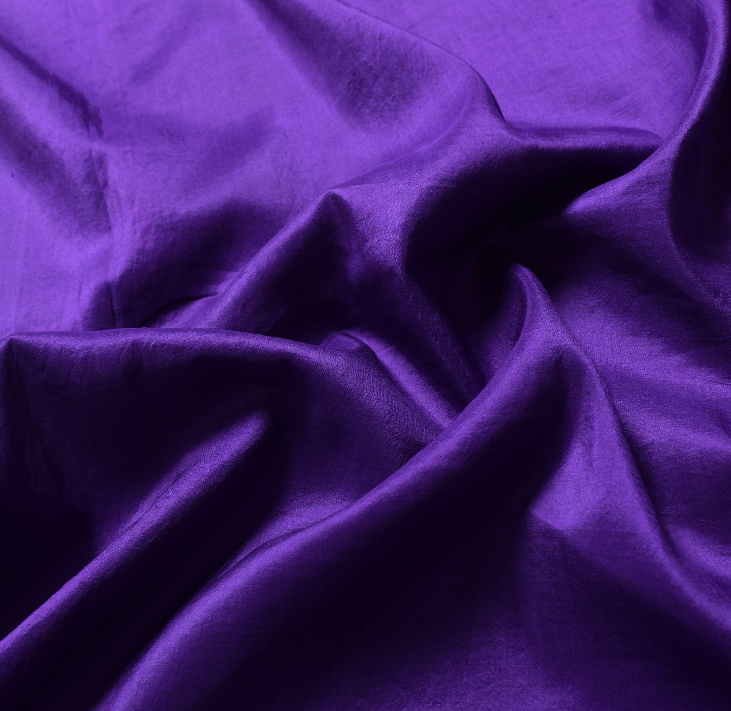 Sushila Vintage Hand Woven Sari Remnant Scrap Purple Pure Silk 5YD Craft Fabric