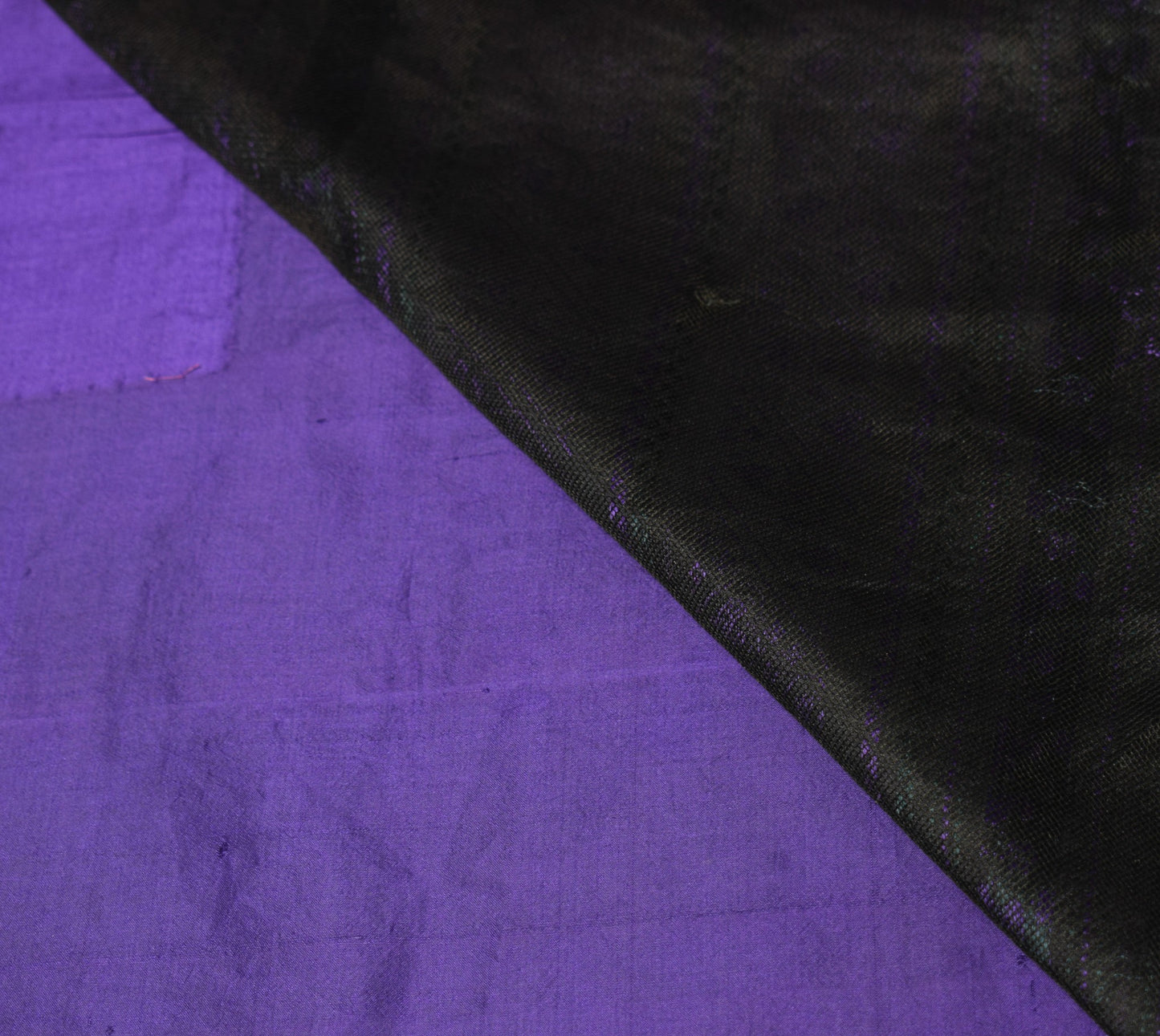 Sushila Vintage Hand Woven Sari Remnant Scrap Purple Pure Silk 5YD Craft Fabric
