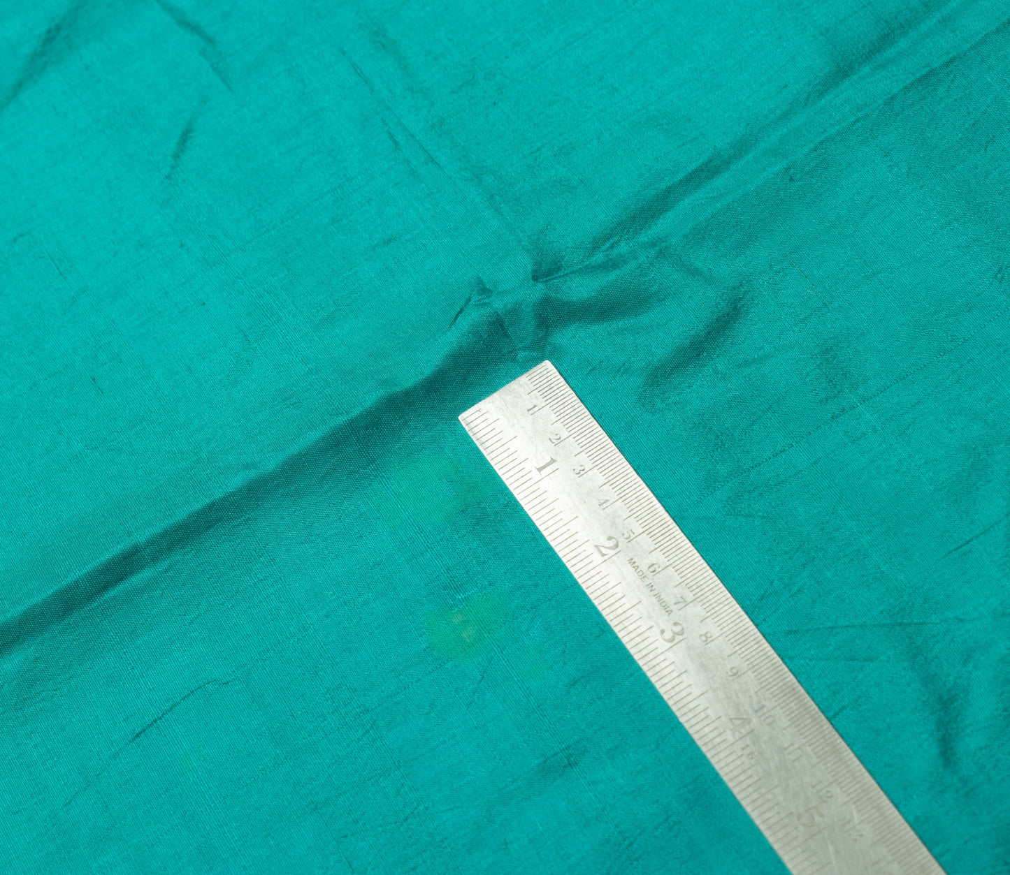 Sushila Vintage Teal Green Sari Remnant Scrap 5 Yard Pure Silk Soft Craft Fabric