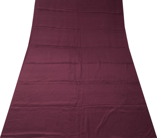 Sushila Vintage Burgundy Sari Remnant Scrap Pure Crepe Silk Soft 4YDCraft Fabric