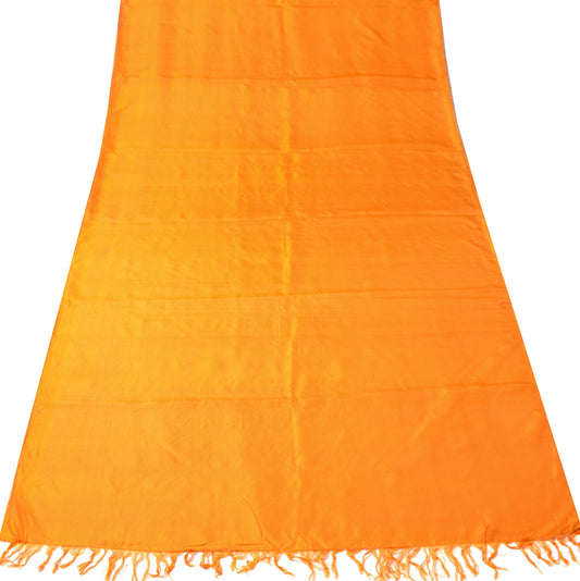 Sushila Vintage Yellow Orange Sari Remnant Scrap Pure Silk 5 YD Craft Fabric